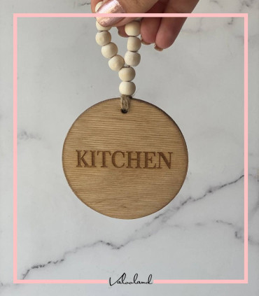 آویز تزیینی چوبی تکست دار