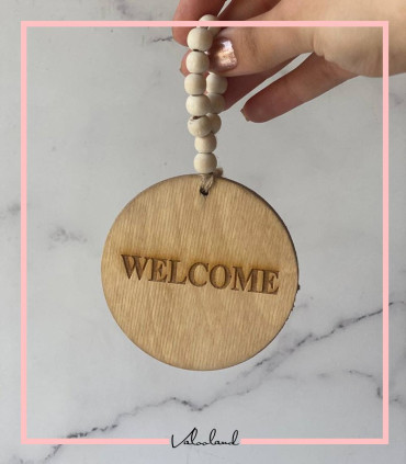 آویز تزیینی چوبی تکست دار