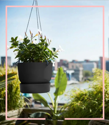 گلدان دهکده سبز گرد مشکی