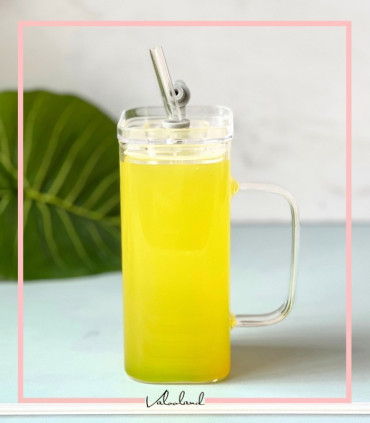 لیوان اسموتی مربعی نی دار