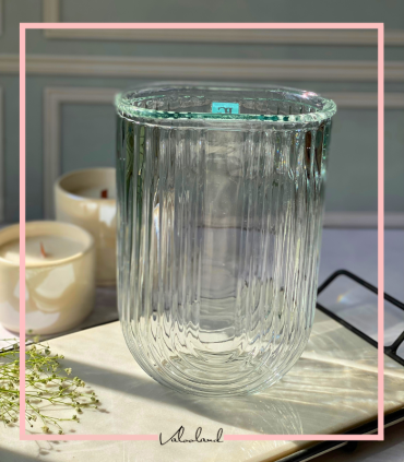 گلدان شیشه ای طرح رنگین کمان