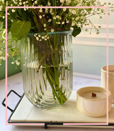 گلدان شیشه ای طرح رنگین کمان