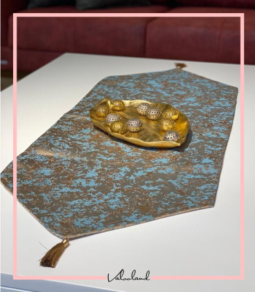 رانر زومیزی طوسی آبی دکوری