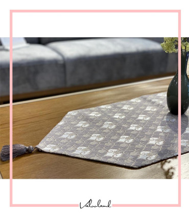 رانر رومیزی ساده طوسی کوچک