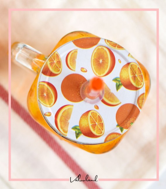 لیوان اسموتی شیشه ای طرح پرتقال
