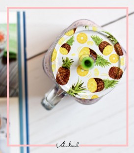 لیوان اسموتی شیشه ای طرح آناناس
