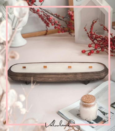 شمع معطر چوبی با موم گیاهی
