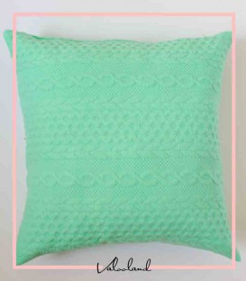 کاور کوسن و شال تخت بافت سبز رنگ