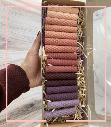 پکیج شمع موم عسل 16 تایی