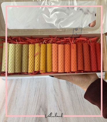 پکیج شمع موم عسل 16 تایی