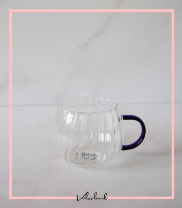 لیوان پیرکس گرد دسته رنگی perotti