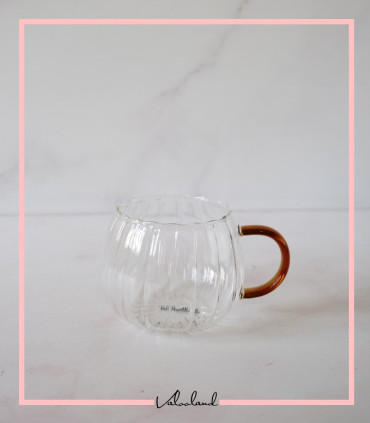 لیوان پیرکس گرد دسته رنگی perotti