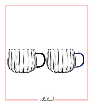 لیوان پیرکس گرد دسته رنگی perotti