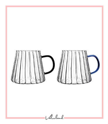 لیوان پیرکس گرد دسته رنگی perotti