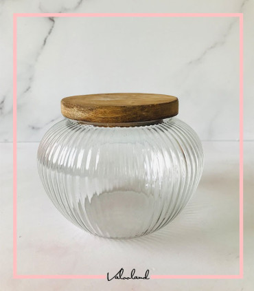 بانکه شیشه ای درب چوبی