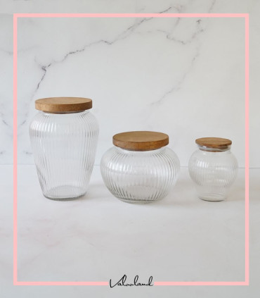 بانکه شیشه ای درب چوبی