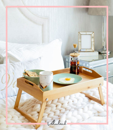 سيني صبحانه پایه دار چوبی