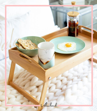 سيني صبحانه پایه دار چوبی