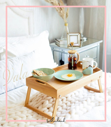 سيني صبحانه پایه دار چوبی