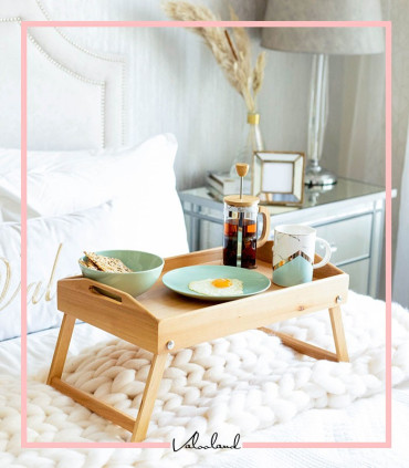 سيني صبحانه پایه دار چوبی